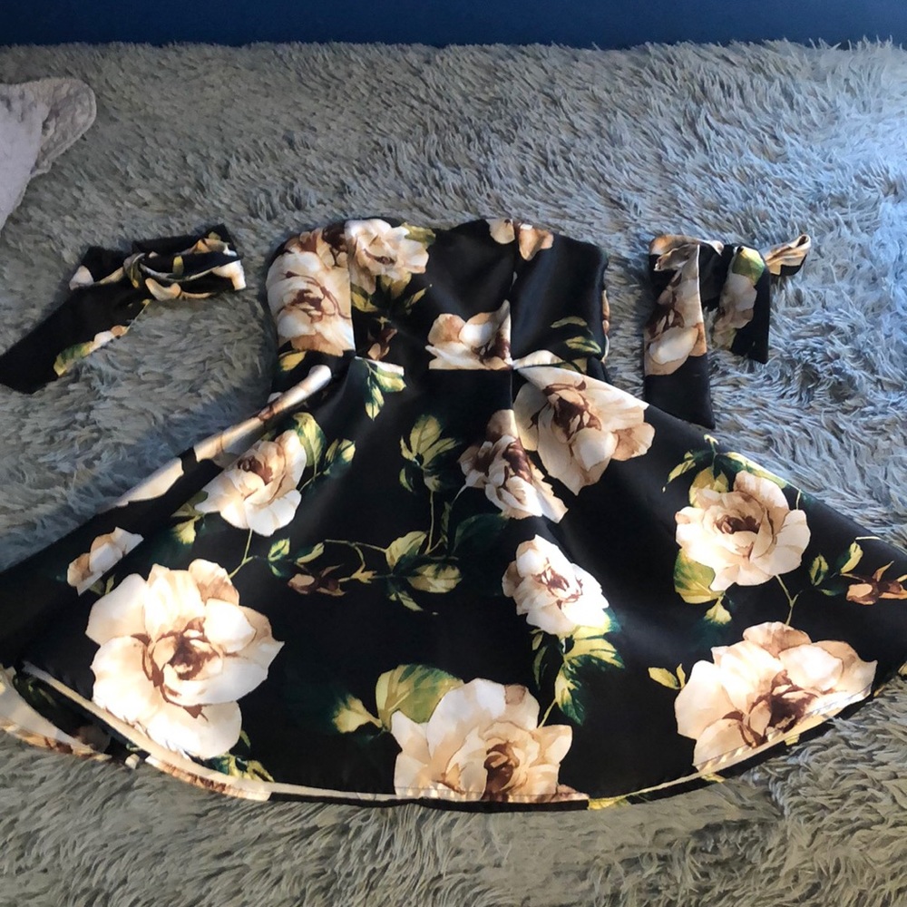 Semi formal dress with matching arm cuffs
